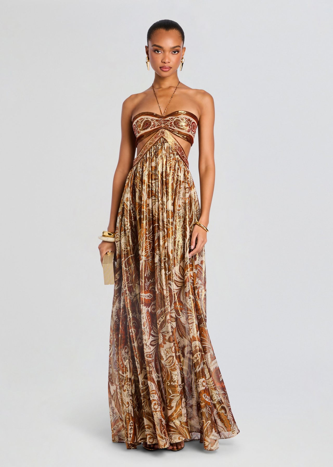 dress terracotta Crystal in Dancing Peacock Mori Dress Terracotta