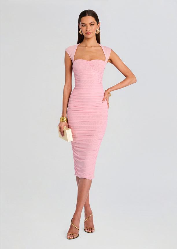 Kylie Mesh Midi Dress