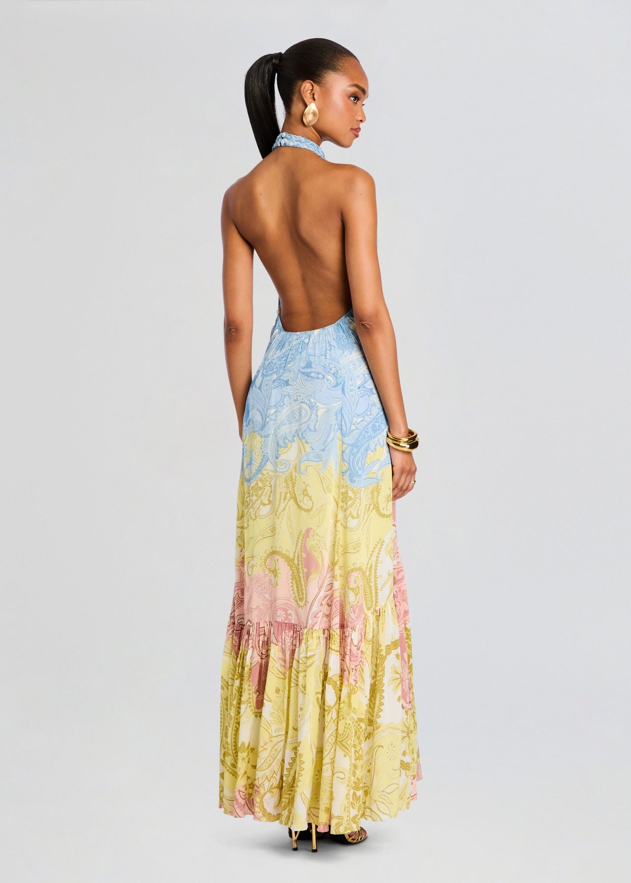 knee length dresses for ladies Fiza Halter Long Dress – Retrofete