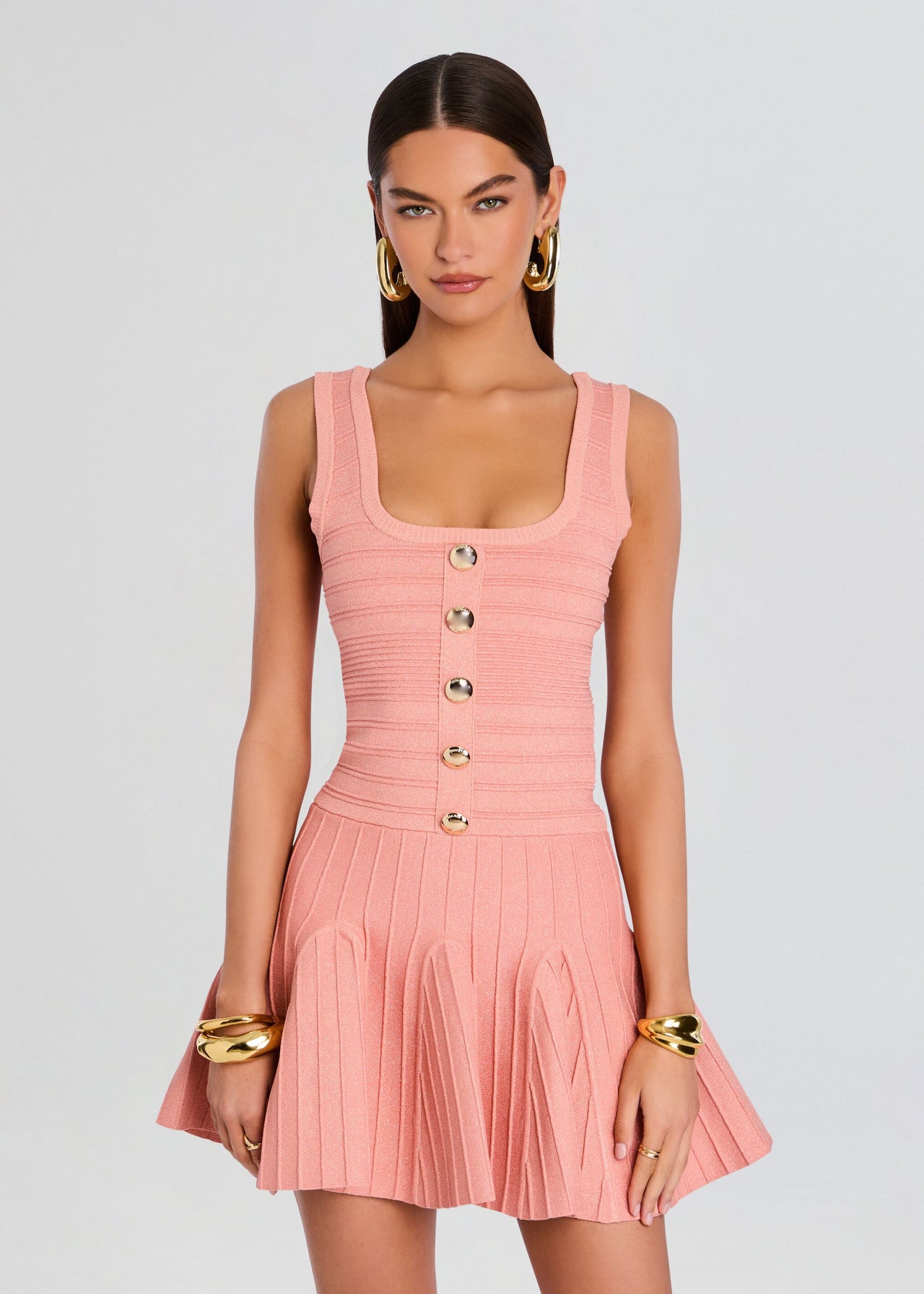 Brooke Metallic Bandage Knit Dress – Retrofete