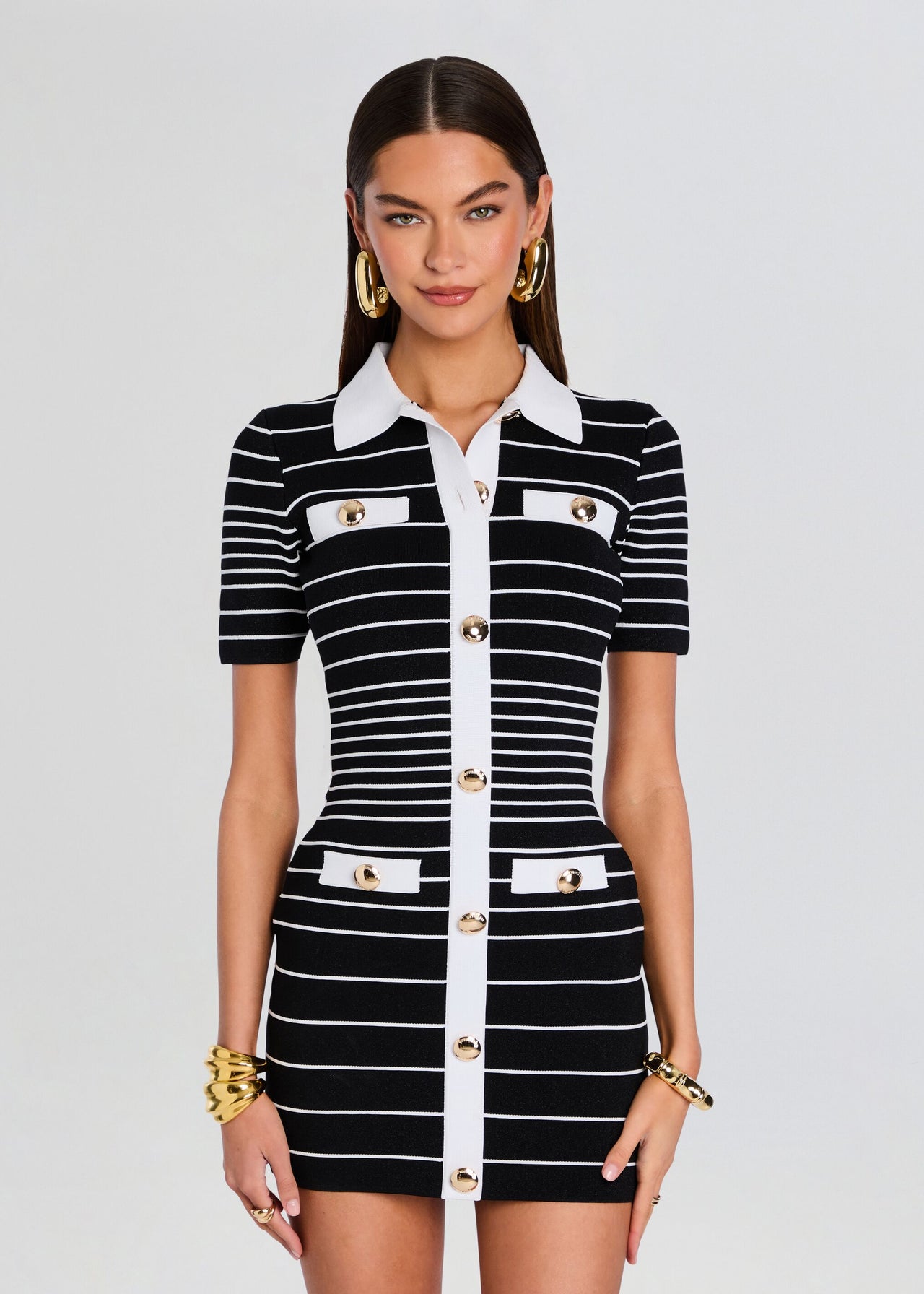 Kiersten Metallic Knit Dress  Retrofete