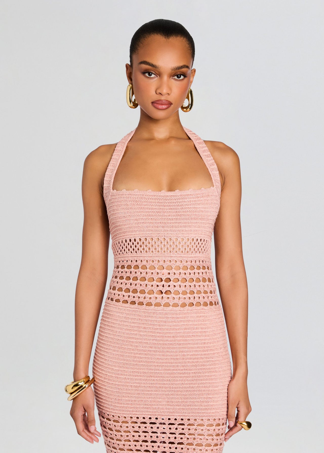 Retrofte Women's Jaycee Crochet Dress - Metallic Peche - Size Large Retrofte Women's Jaycee Crochet Dress - Metallic Peche - Size Large