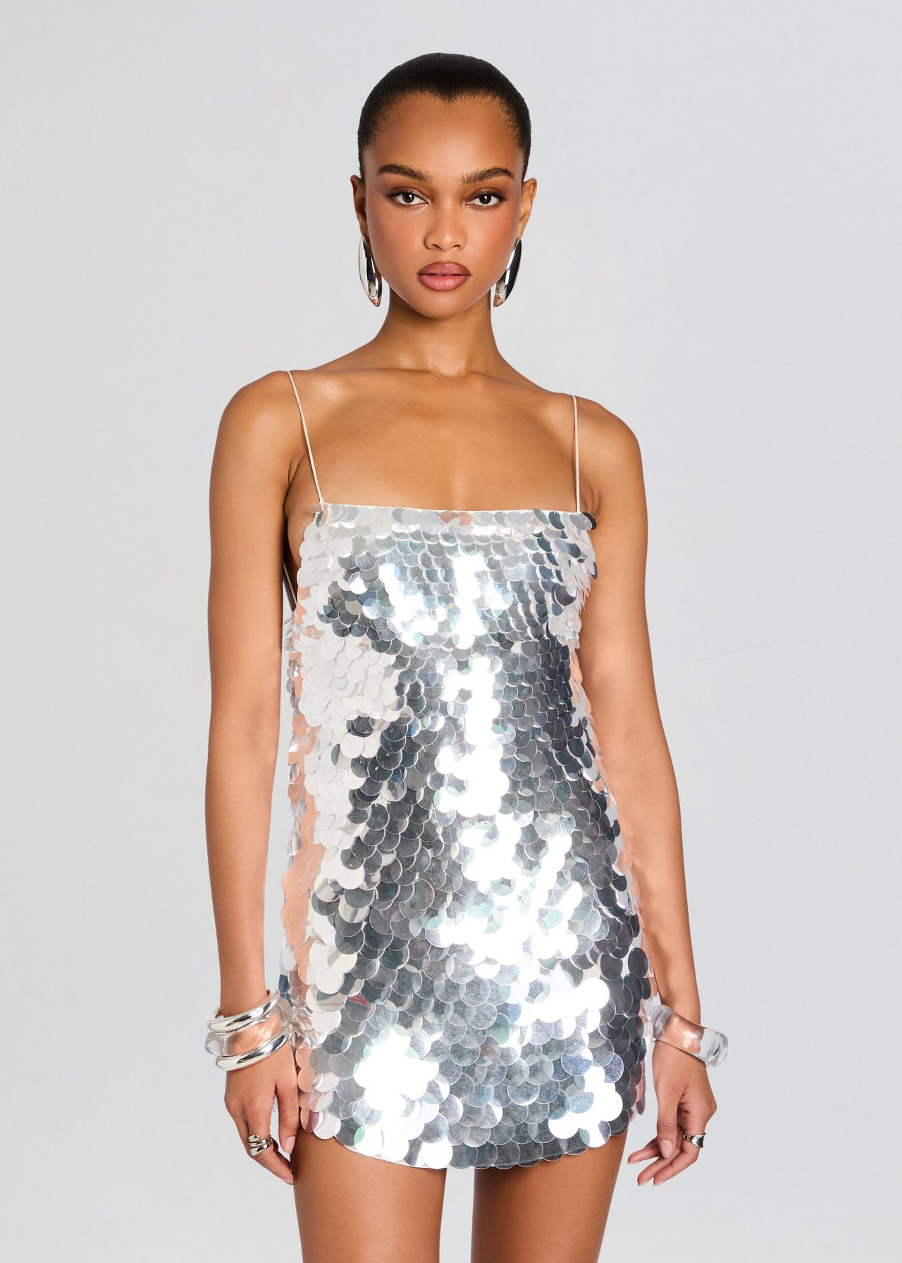 Retrofête Women's Lainey Sequin Dress - White Silver