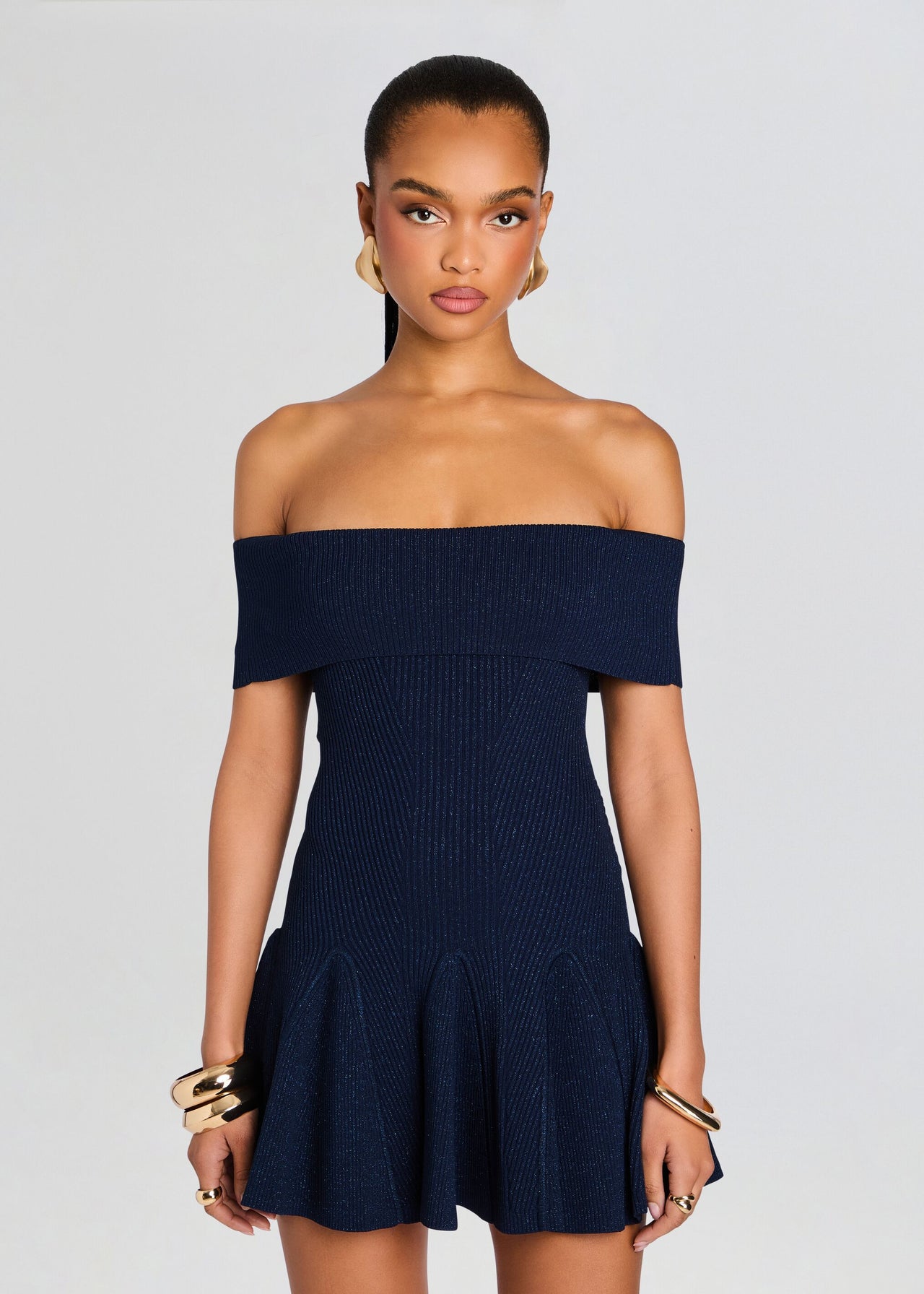 Retrofête | Erica Knit Dress | Metallic Navy / M