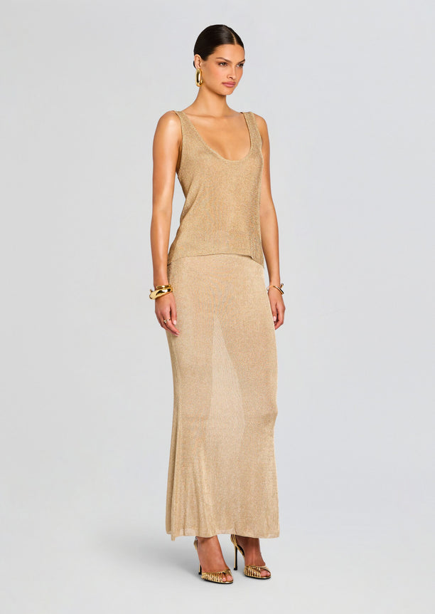 Harmony Metallic Knit Skirt
