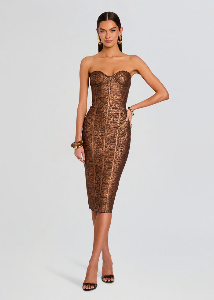 Charlize Coated Knit Dress media 1 of 5