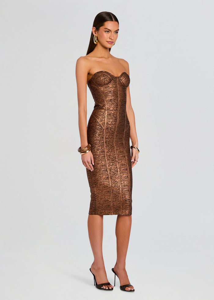 Charlize Coated Knit Dress media 3 of 5