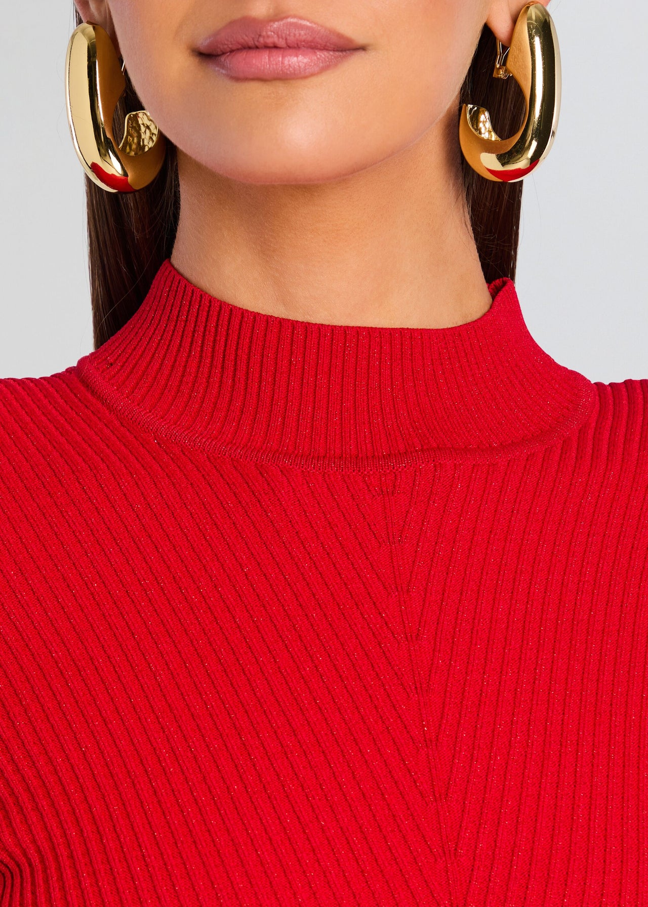 retrofte Women's Sydonie Metallic Knit Dress - Red - Mini dresses