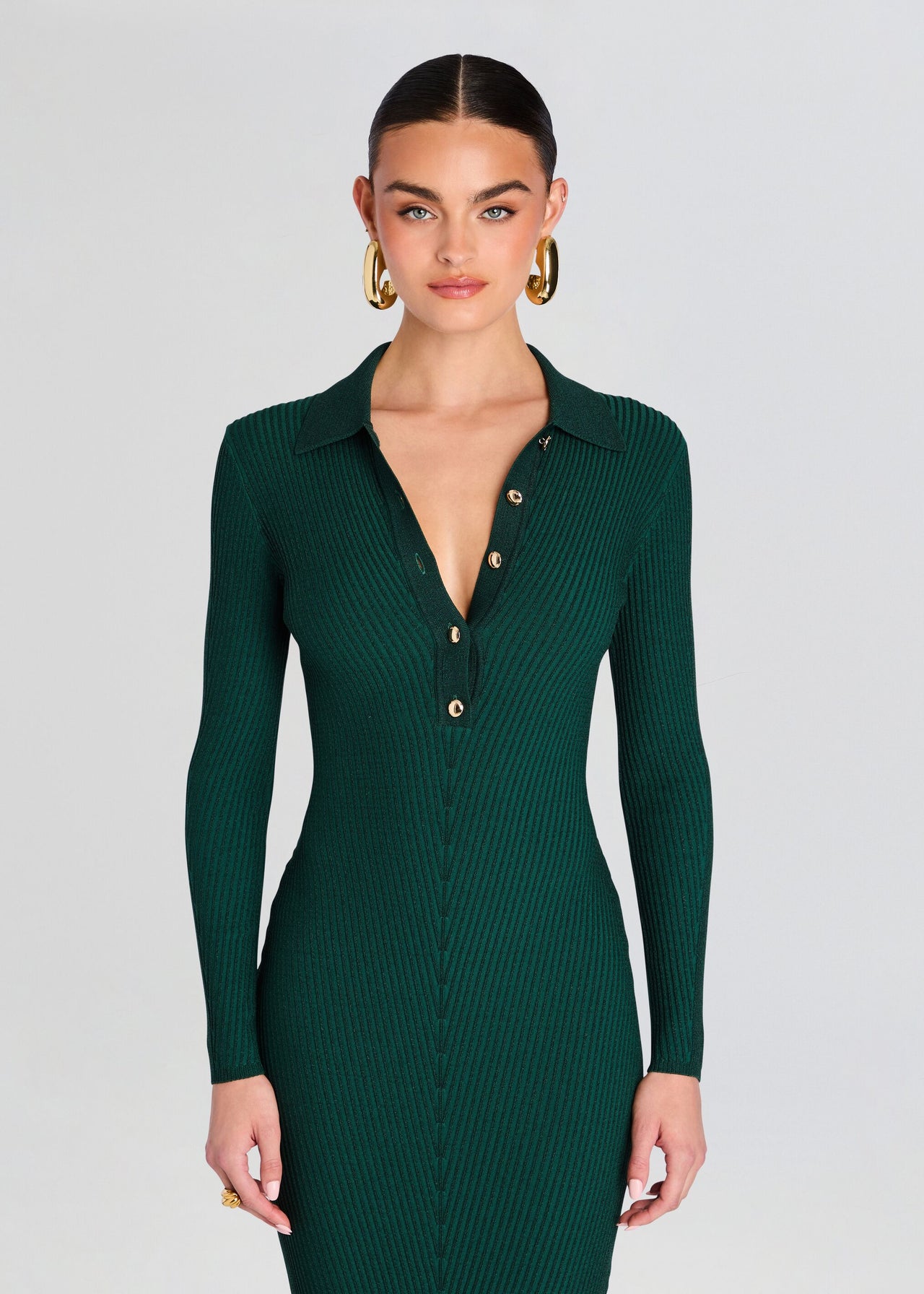green emerald velvet dress Hunter Green Back Neck Tie Sleeveless Knit Dress