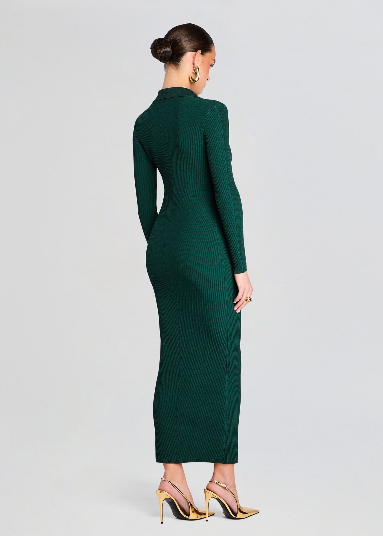 slim fit dress slacks You're All Mine Emerald Green Sweater Midi Dress main image 1