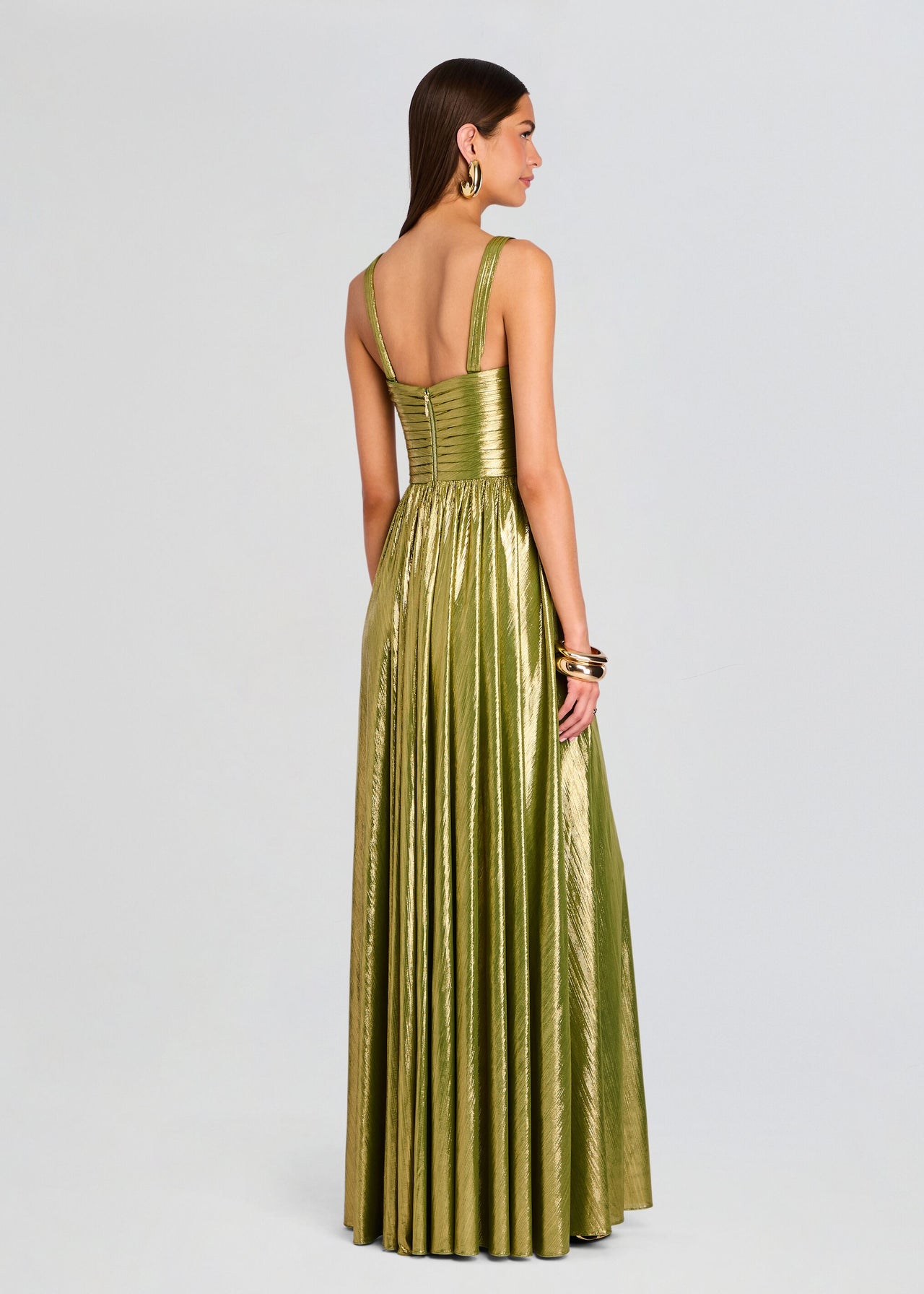 open lace back dress Retrofête Iris Dress | Bronze/Metallic | Size XXS main image 1
