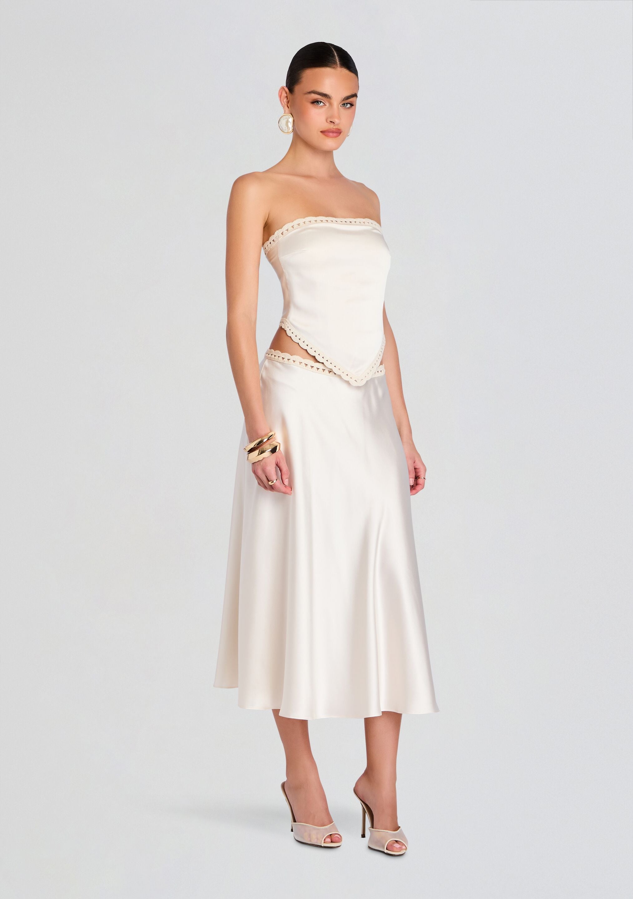★EXPIRED GIRL★ Garden Midi Skirt White EGSK4B002WT0 Cotton Midi Skirt - GANT