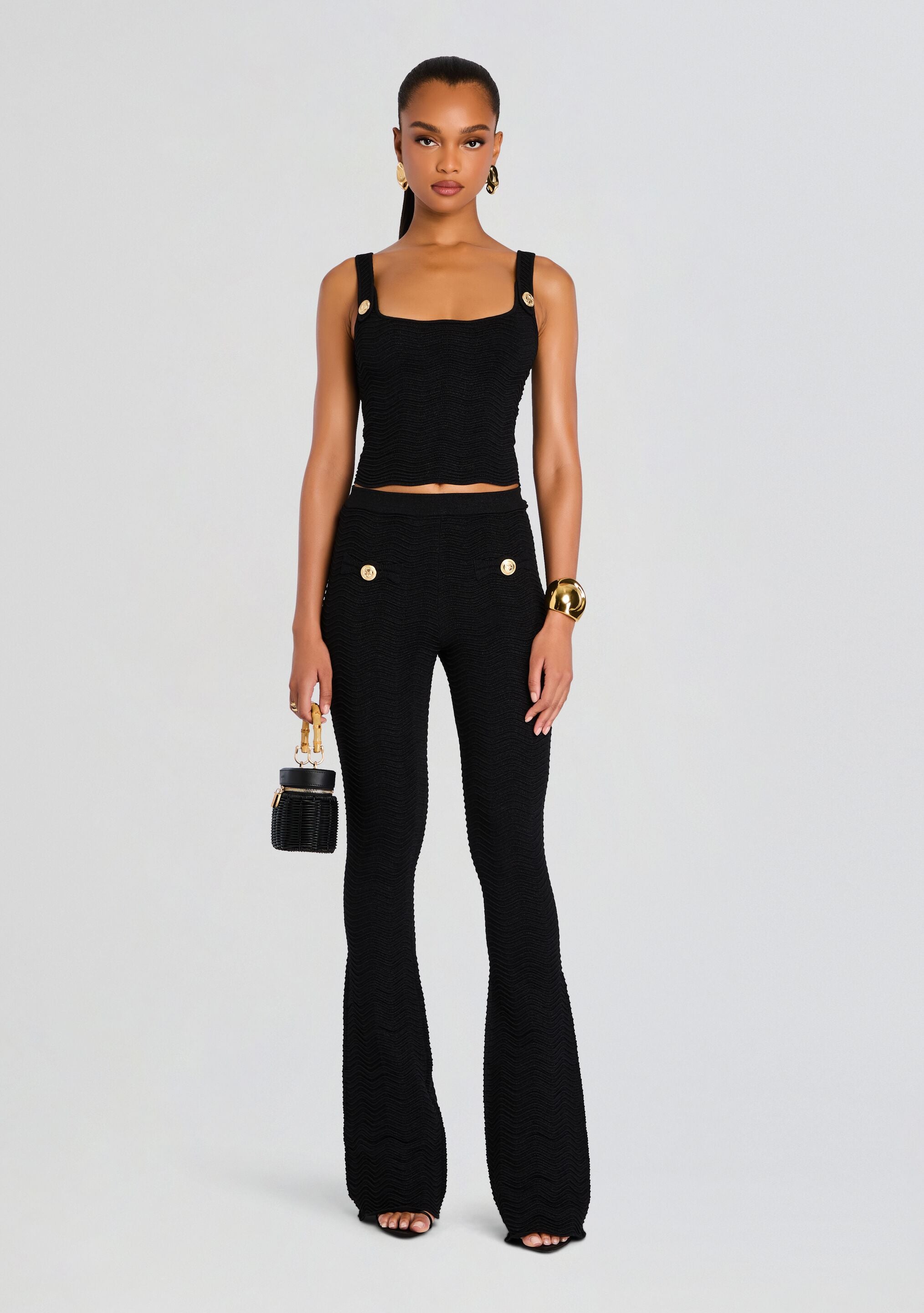 Aloe Metallic Rib Knit Top – Retrofete