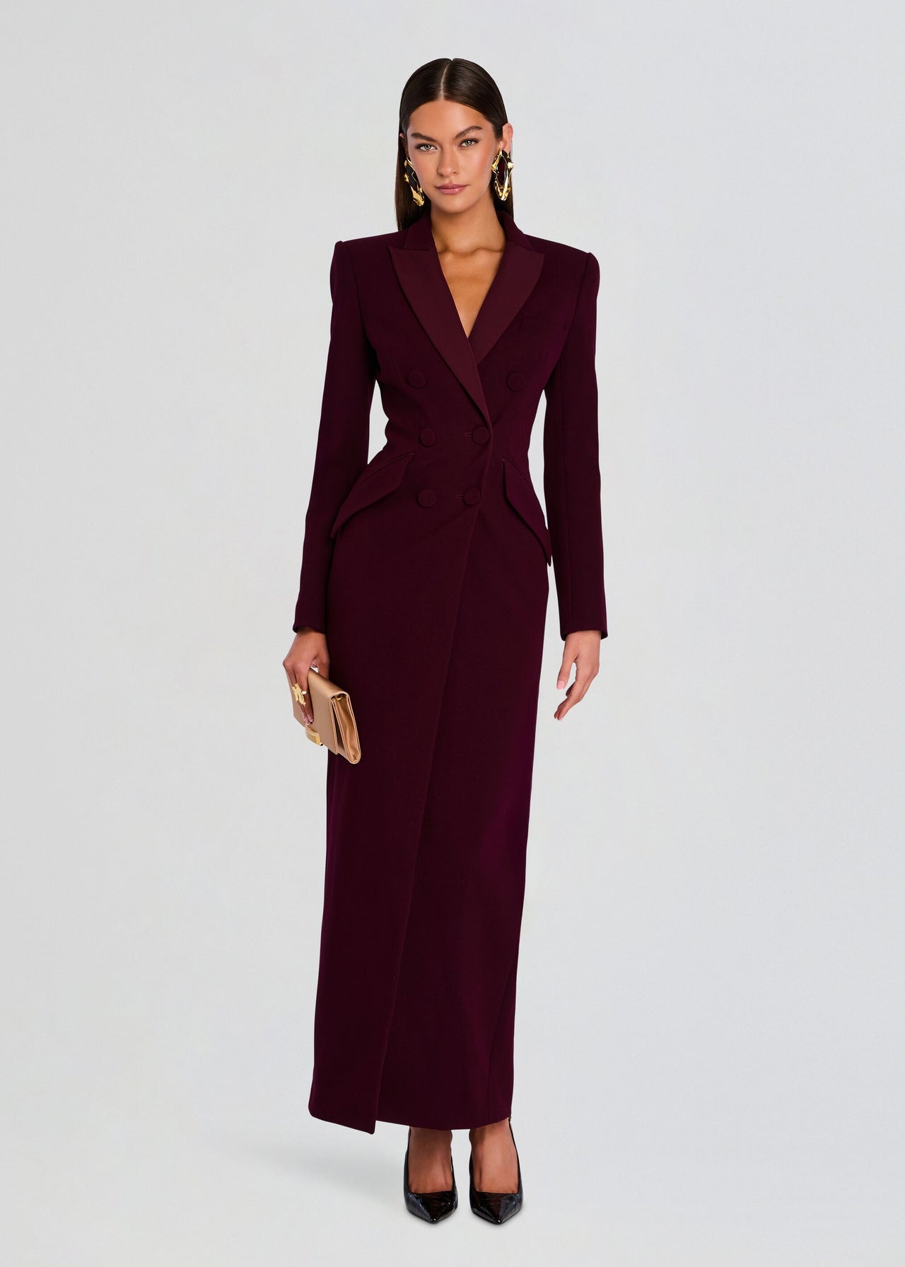 Amberly Evening Blazer Dress Bordeaux / S