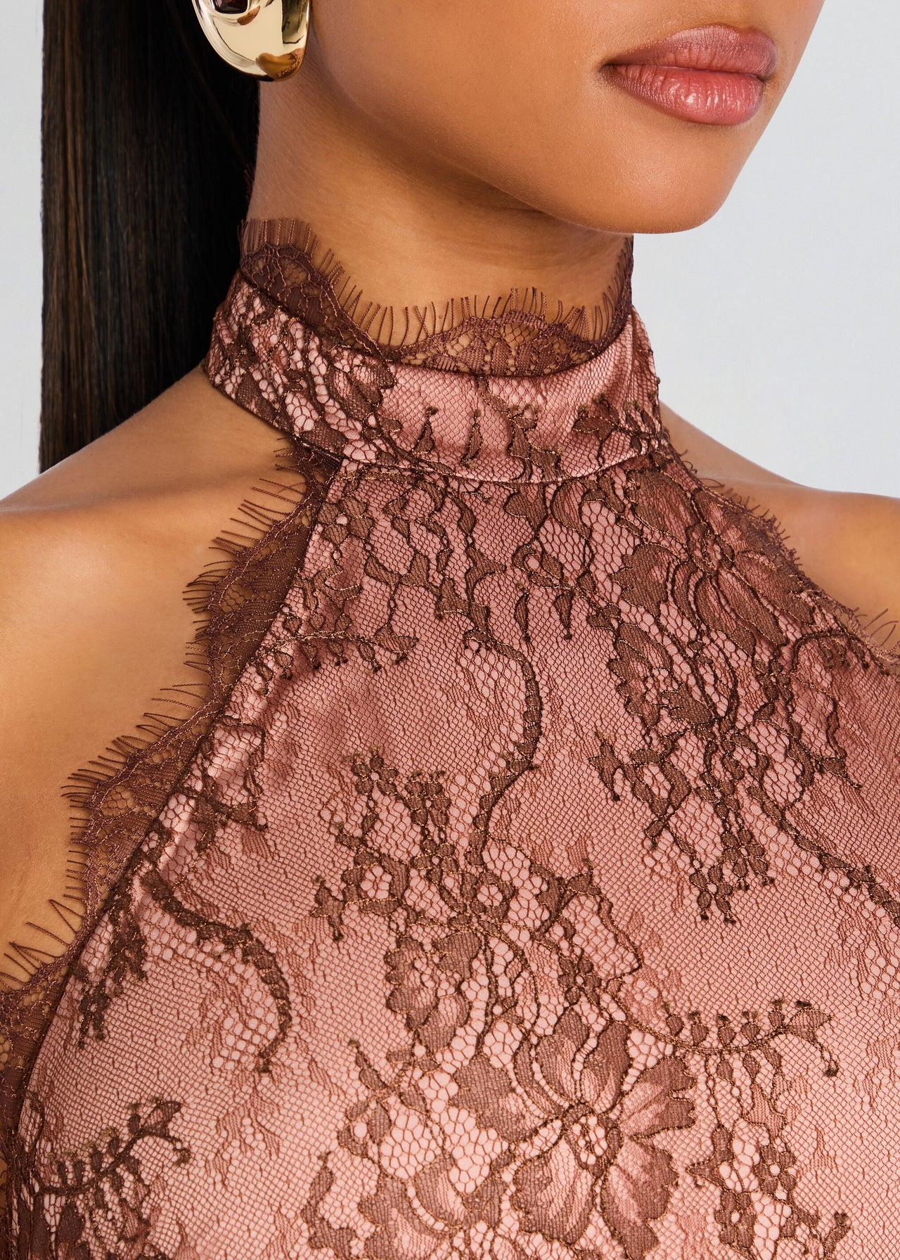 lace sleeve dress multi Long Sleeve Lace Mini Dress – Endless Rose main image 1