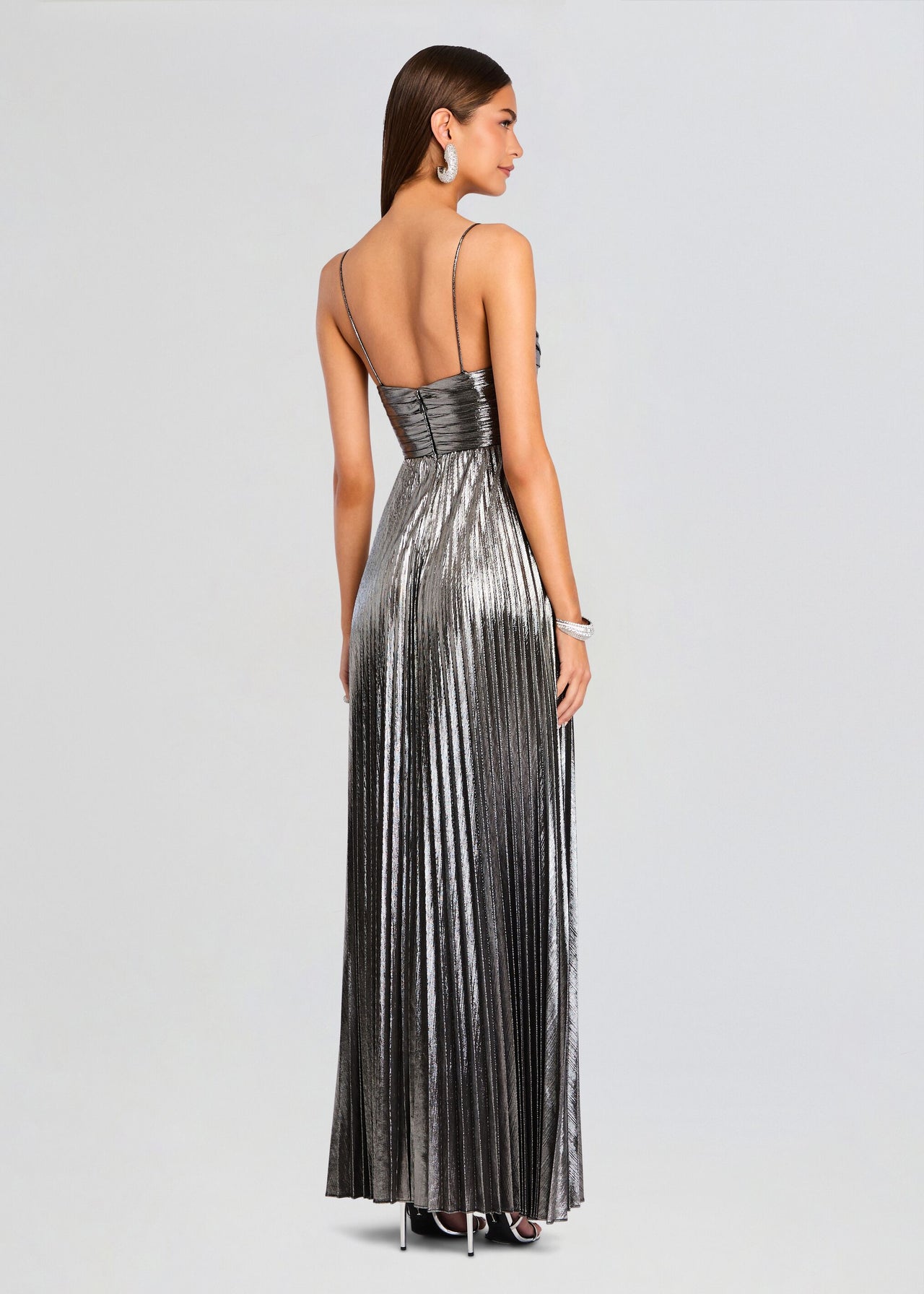 Retrofete Women's Cherith Dress - Silver - Size L - Gunmetal Retrofete Women's Cherith Dress - Silver - Size L - Gunmetal