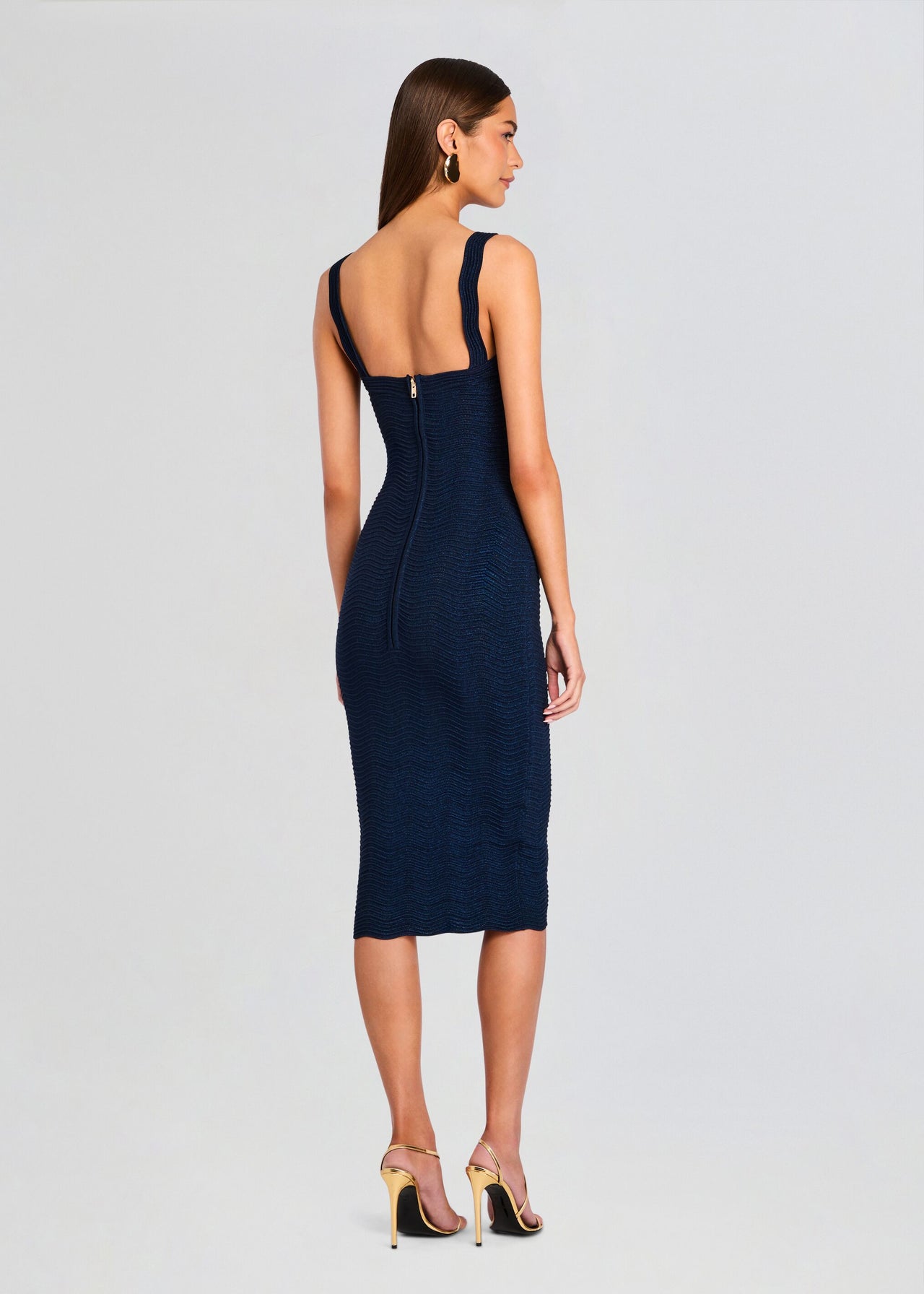 Kins Metallic Rib Knit Dress Retrofete Kins Metallic Rib Knit Dress Retrofete