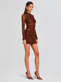 Moxey Ruched Mesh Mini Dress thumbnail media 3 of 5