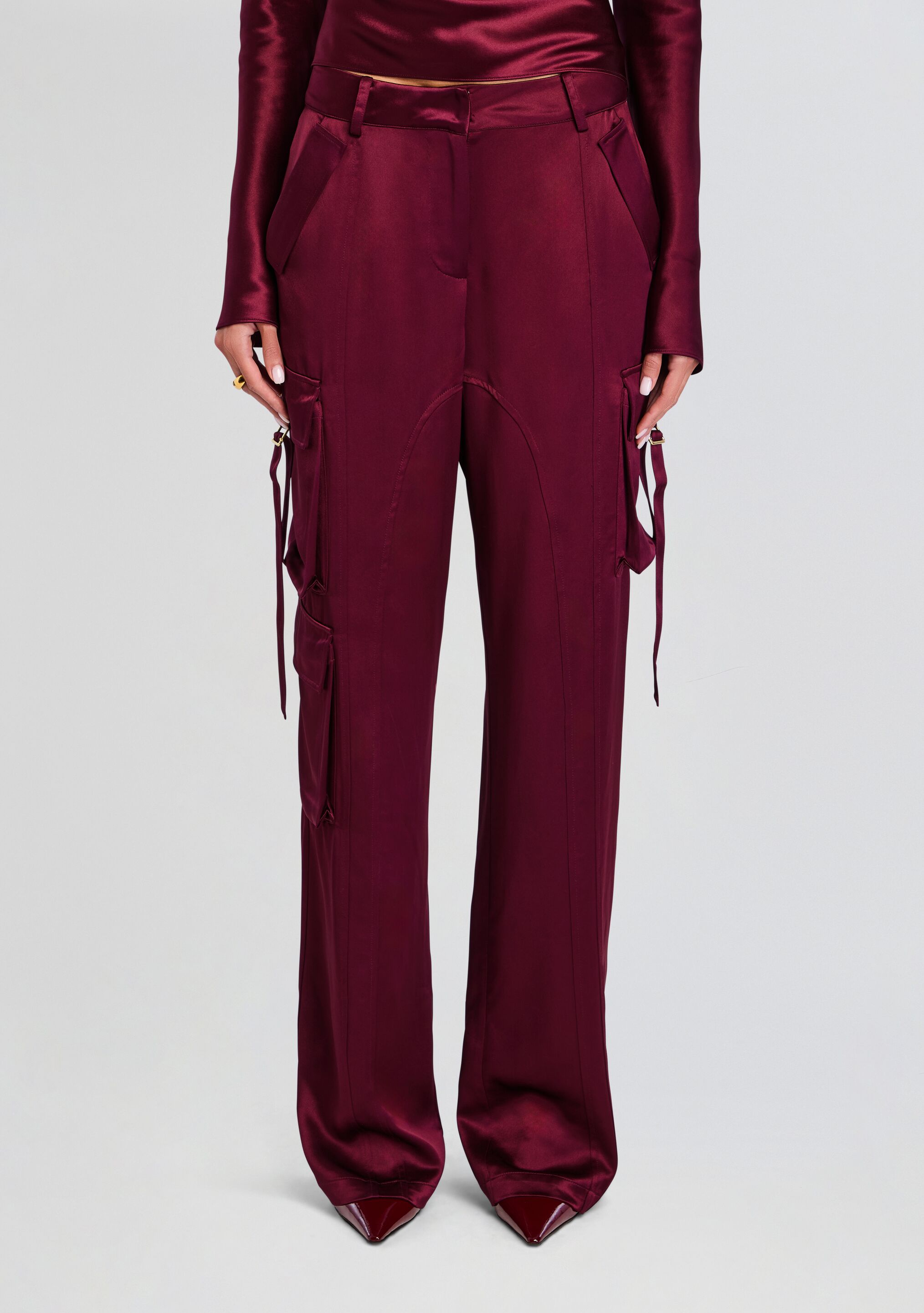 けけけ エスケープ ARES パンツ BURGUNDY M Ascona Faux Leather Pants