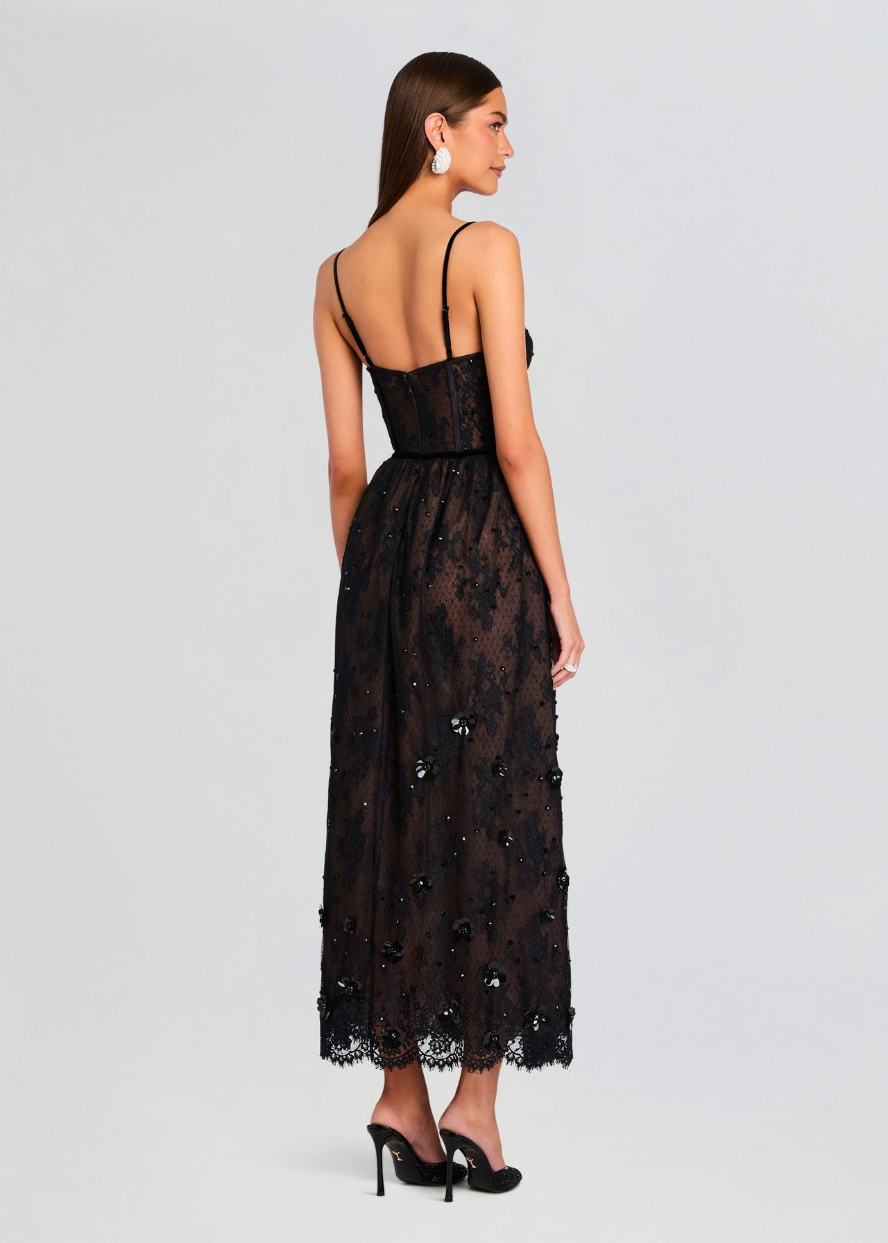 retrofte Women's Noema Embellished Lace Dress - Black - Maxi dresses retrofte Women's Noema Embellished Lace Dress - Black - Maxi dresses