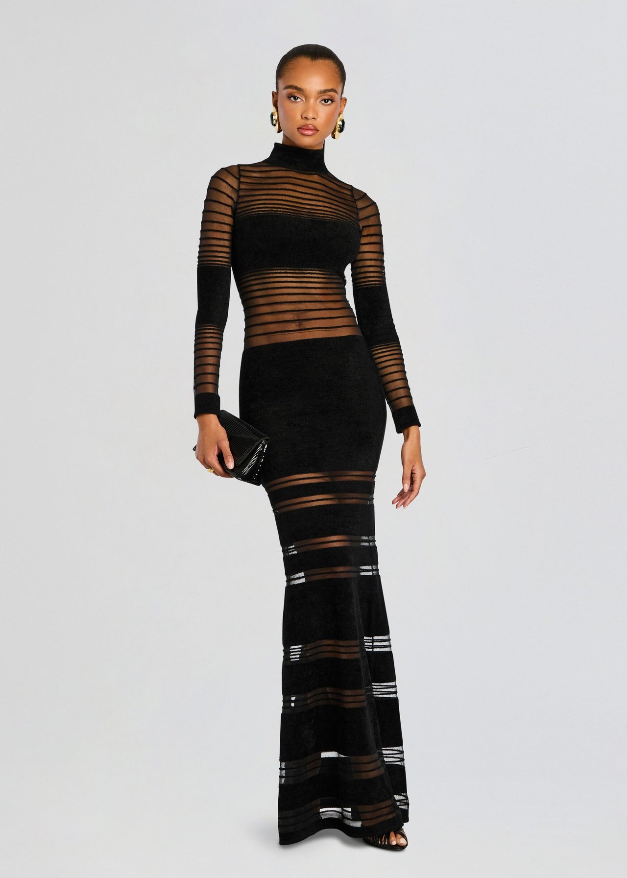 black mesh dress retrofete Long Dresses, Black / M(IT)