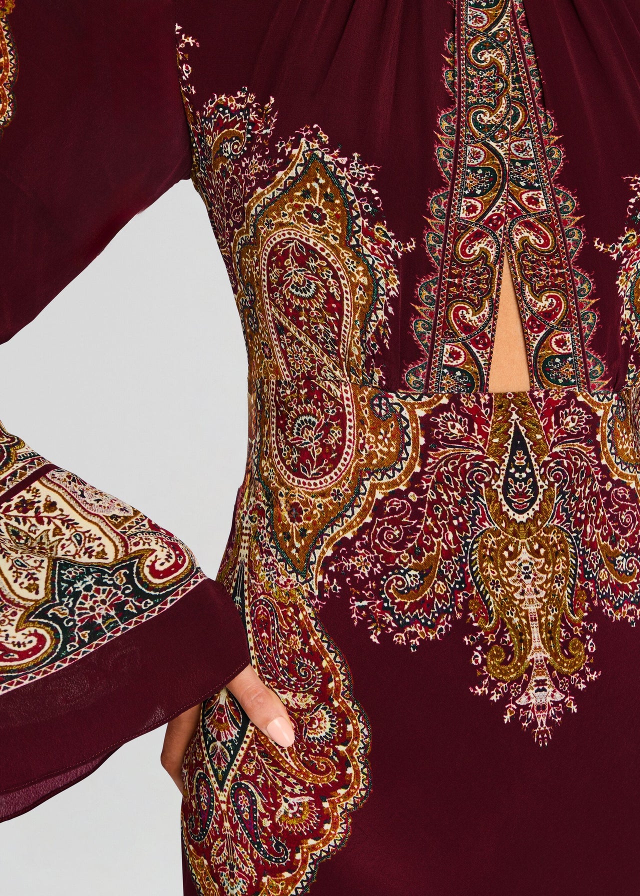 HEMANT AND NANDITA Long Dress in Burgundy - size S HEMANT AND NANDITA Long Dress in Burgundy - size S