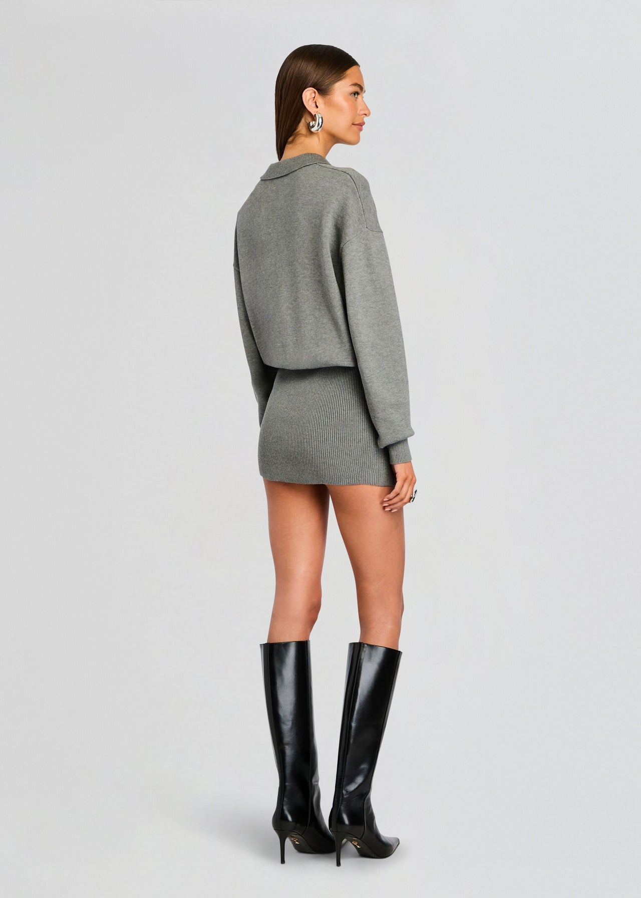 SEROYA Lily Dress in Light Grey