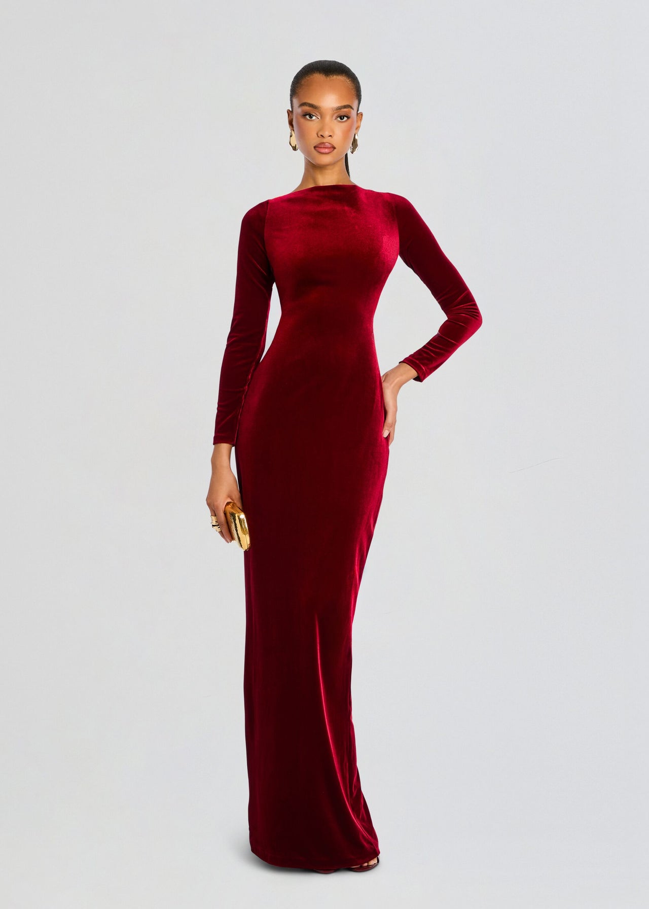 ankle length wedding dress Alizee Velvet Dress – Retrofete