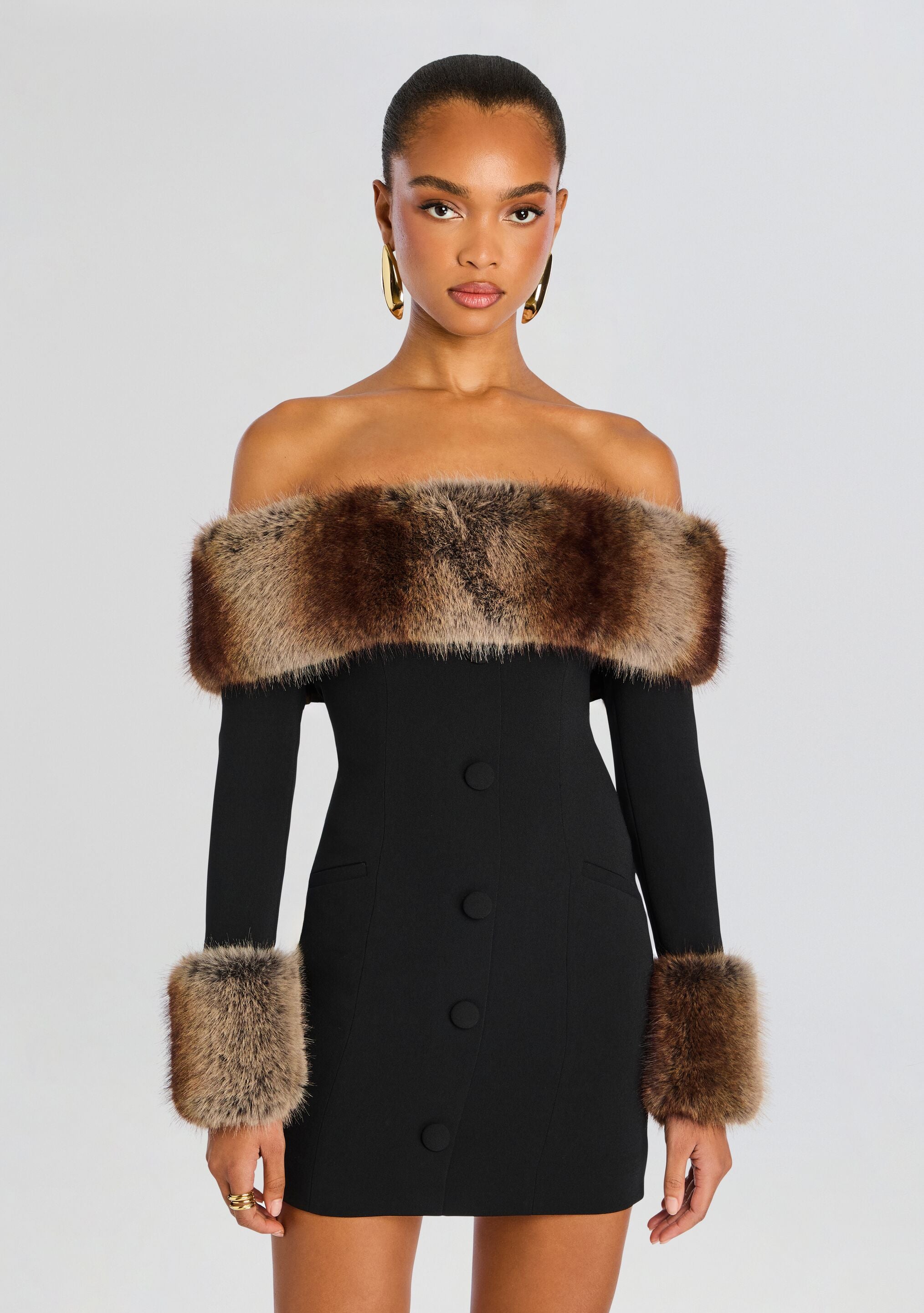 Elspeth Faux Fur Dress – Retrofete