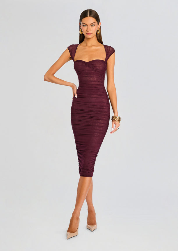 Kylie Mesh Midi Dress