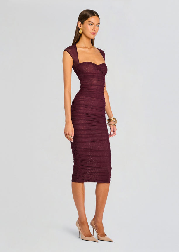 Kylie Mesh Midi Dress