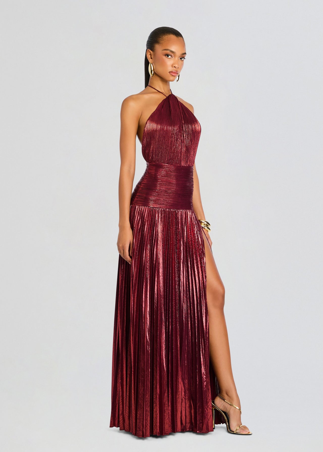 fitted lace wedding dress Retrofete Thalia Dress in Burgundy