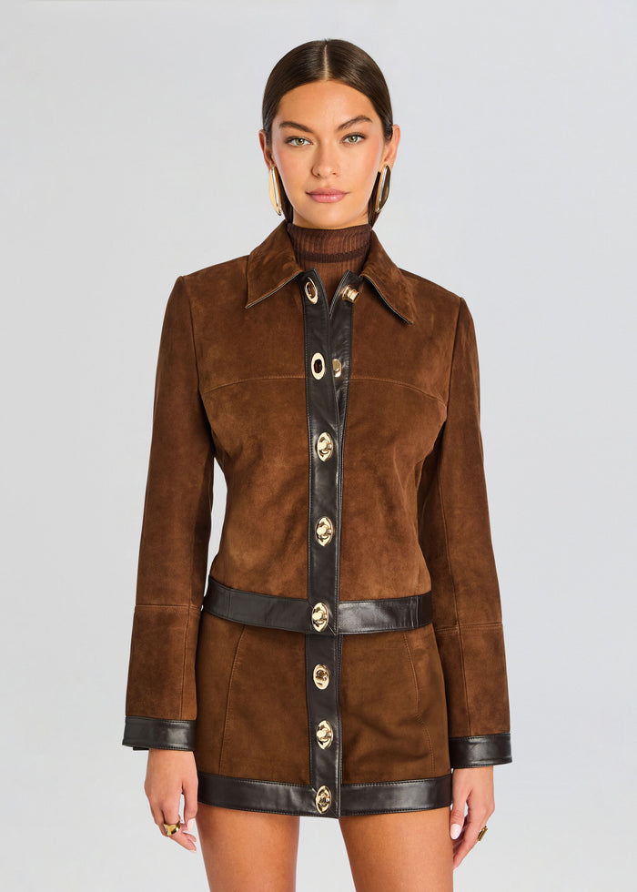 Nanna Suede Leather Jacket media 1 of 5