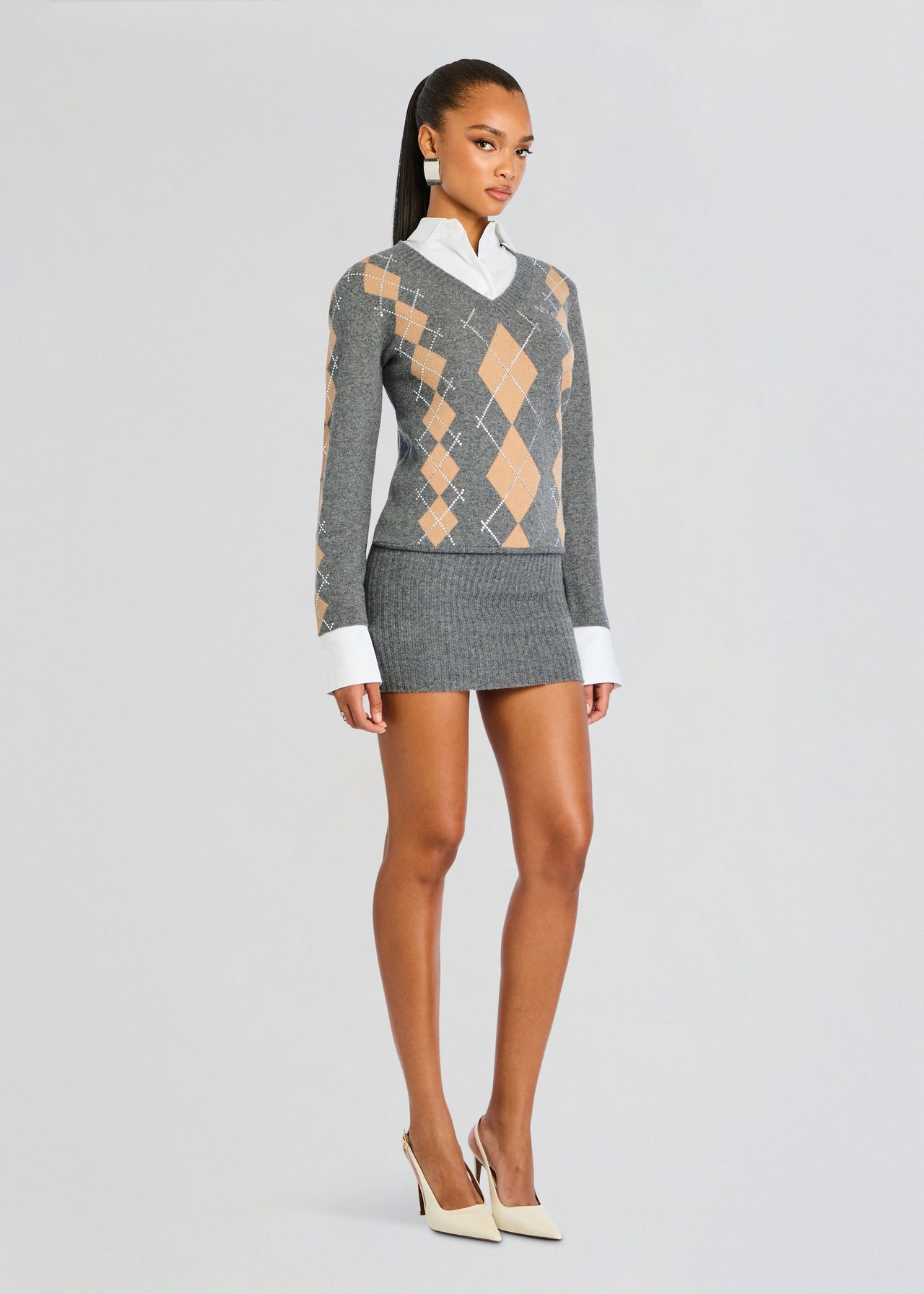 embellished knit dress Raglan Sleeve Embellished Knit Dress Karen Kane