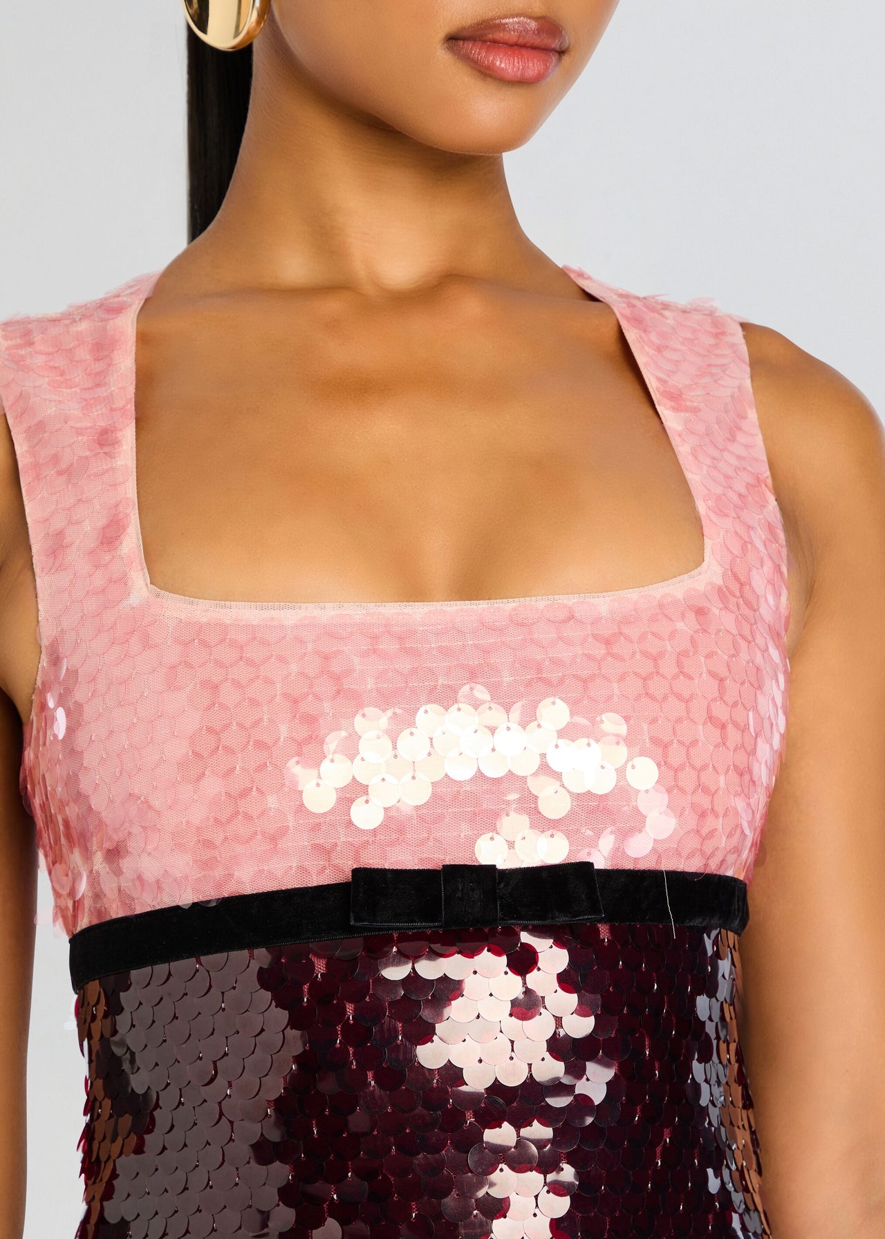retrofete Amethyst Sequin Dress in Burgundy