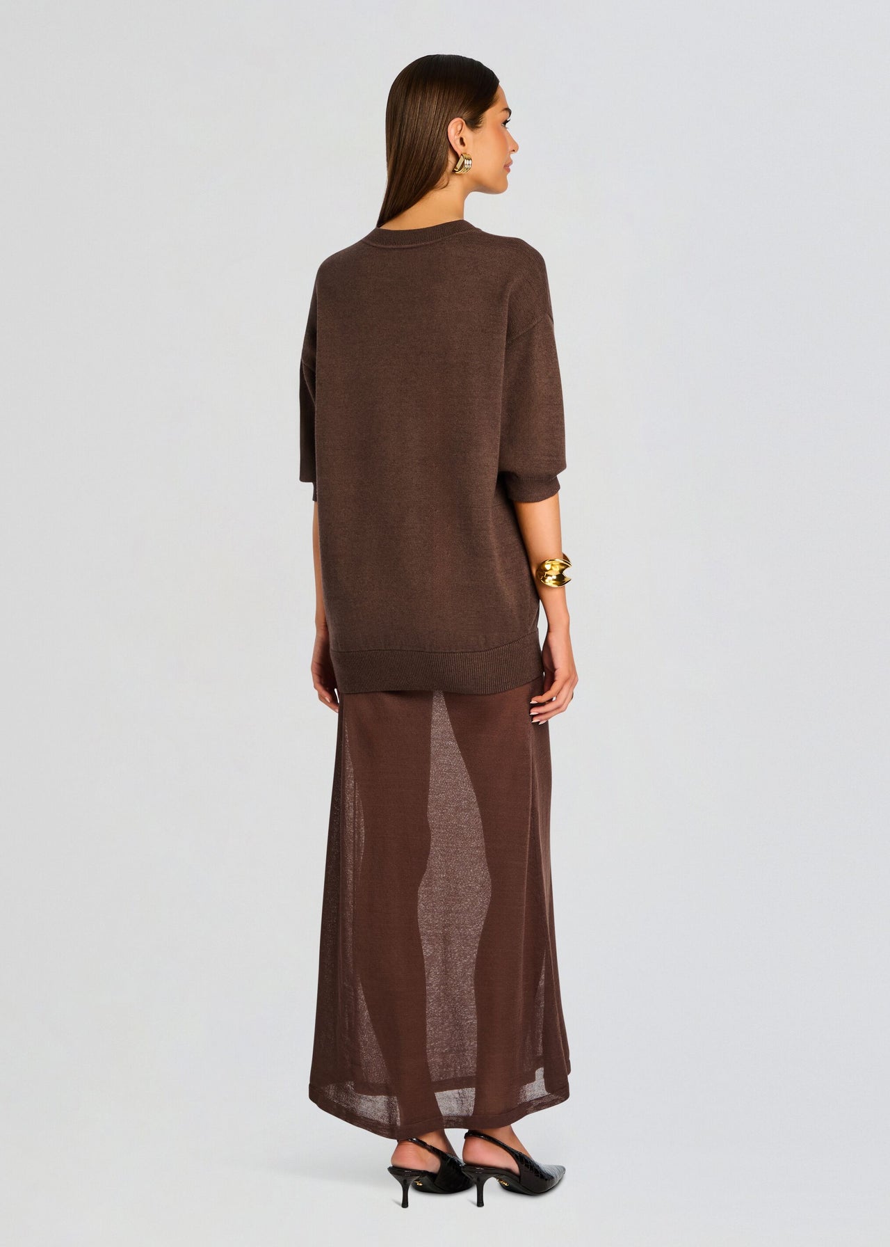 SER.O.YA Women's Arwen Knit Maxi Dress - Brown - Maxi dresses SER.O.YA Women's Arwen Knit Maxi Dress - Brown - Maxi dresses