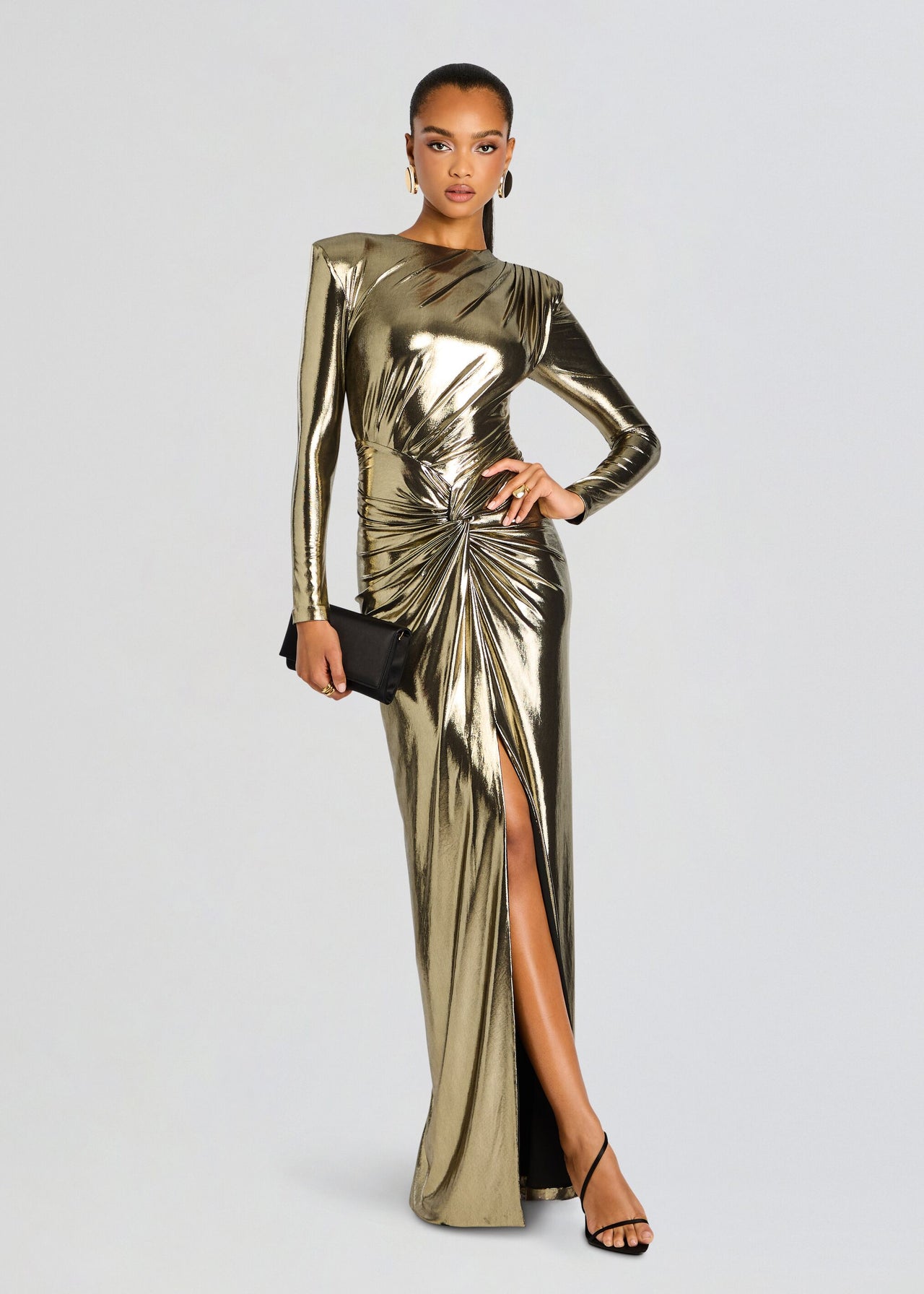 Retrofete Fenella Metallic Long-Sleeve Twist Dress, Women's, S, Cocktail & Party Wedding Guest Dresses Long-Sleeve Dresses Retrofete Fenella Metallic Long-Sleeve Twist Dress, Women's, S, Cocktail & Party Wedding Guest Dresses Long-Sleeve Dresses