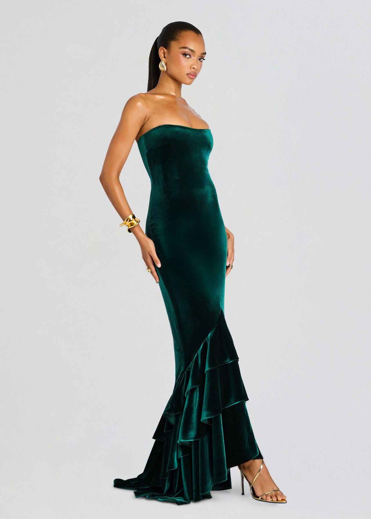 retrofte Women's Greta Velvet Dress - Blue - Maxi dresses retrofte Women's Greta Velvet Dress - Blue - Maxi dresses