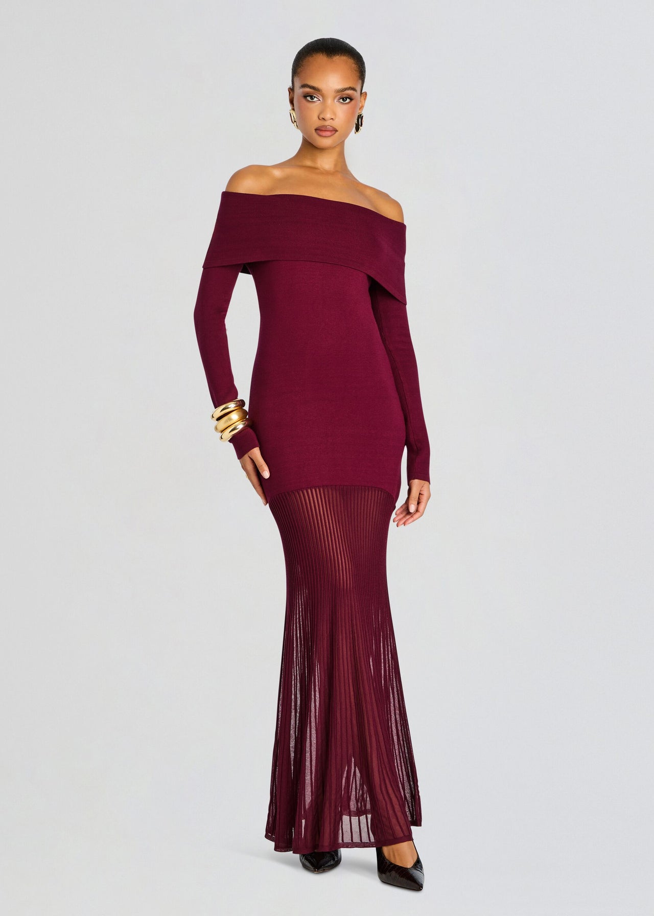 plus size fitted maxi dresses Wholesale MOQ6 Honey Plus Size Printed V-Neck Long Sleeve Maxi Dress