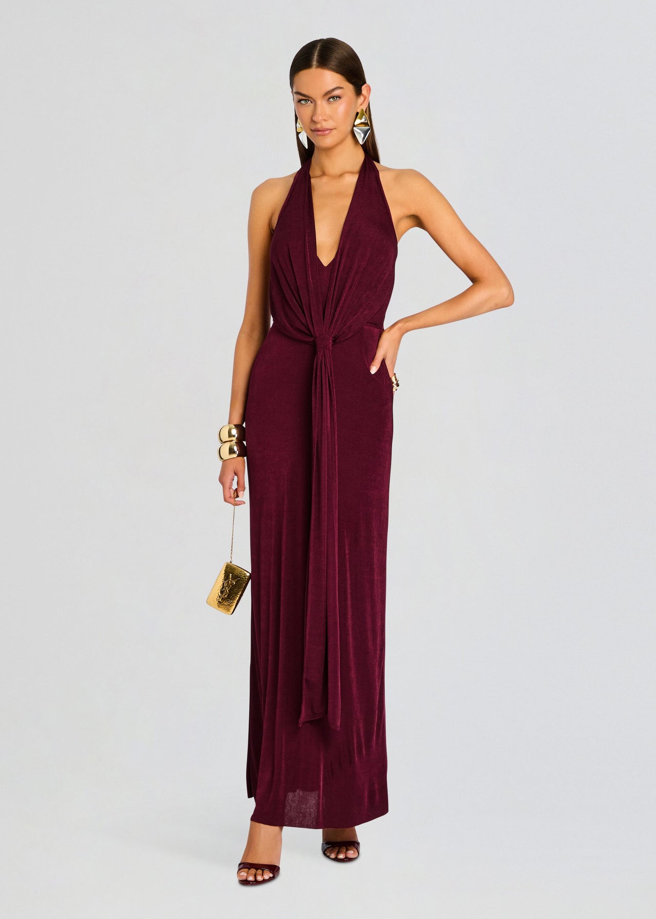 Seroya Kayla Maxi Dress in Burgundy - Size M Seroya Kayla Maxi Dress in Burgundy - Size M