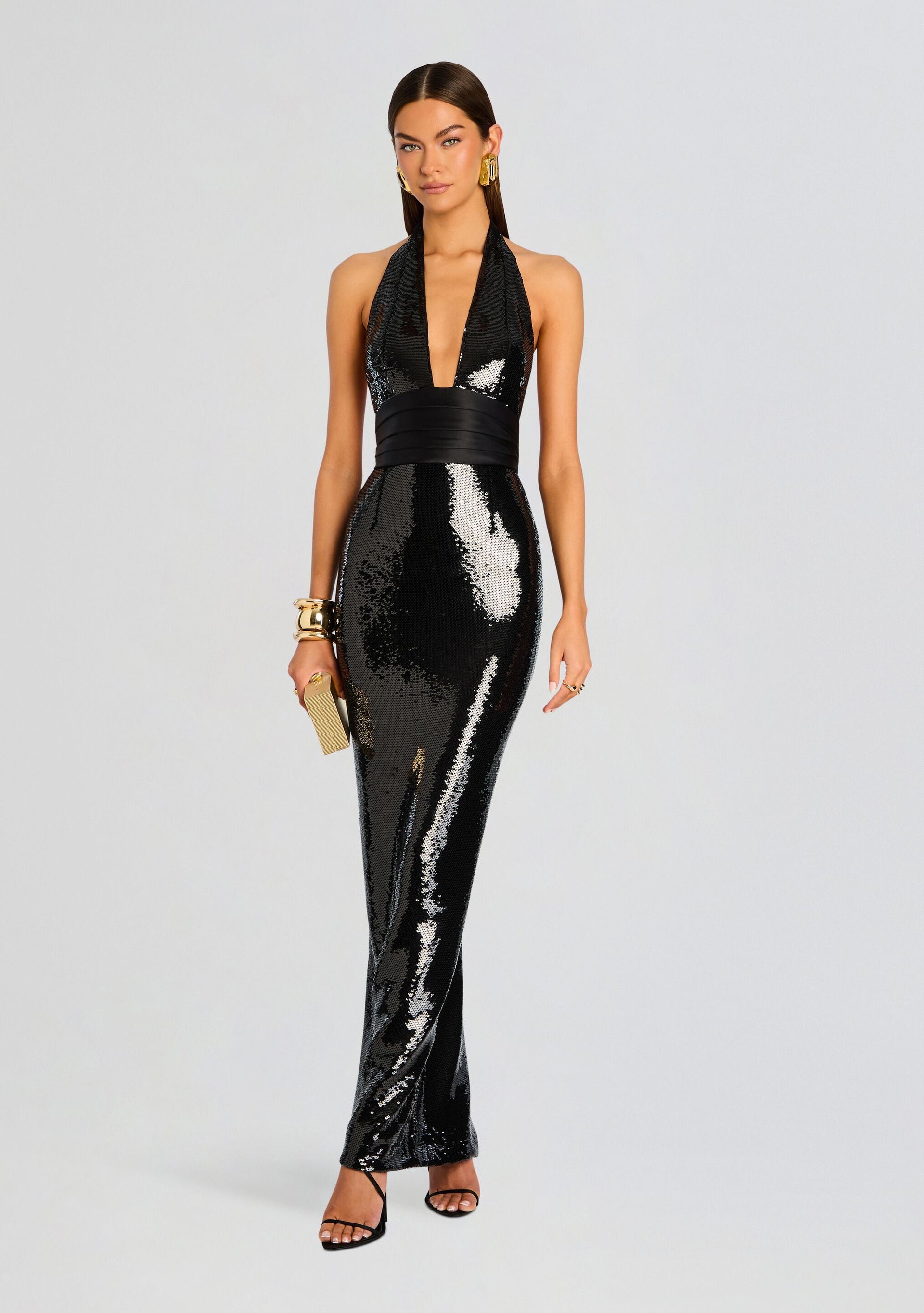 retrofete sequin dress long sleeve Retrofête Kelsie Sequin Dress | Black | Size M