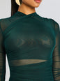Moxey Ruched Mesh Mini Dress thumbnail media 2 of 5