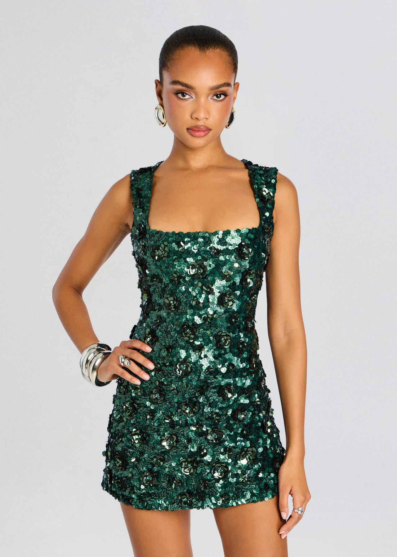 retrofte Women's Sadlyn Sequin Dress - Green - Mini dresses