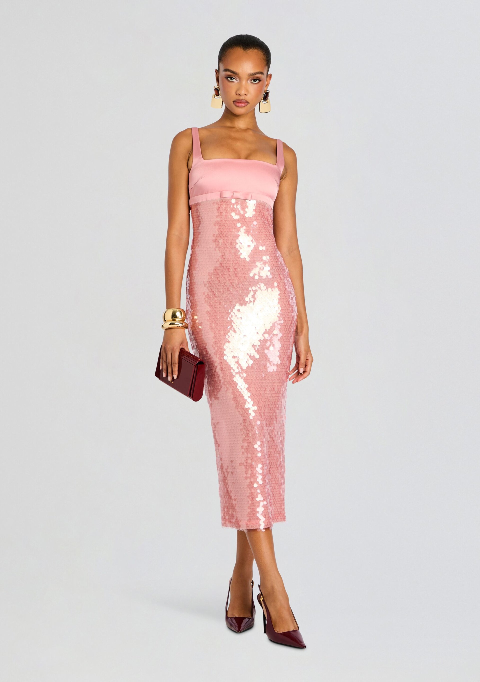 pink sparkly dress midi Yvaine Sequin Dress – Retrofete