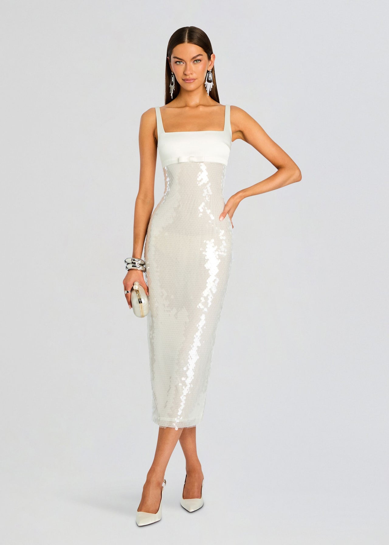retroféte Women's Yvaine Sequin Dress - White