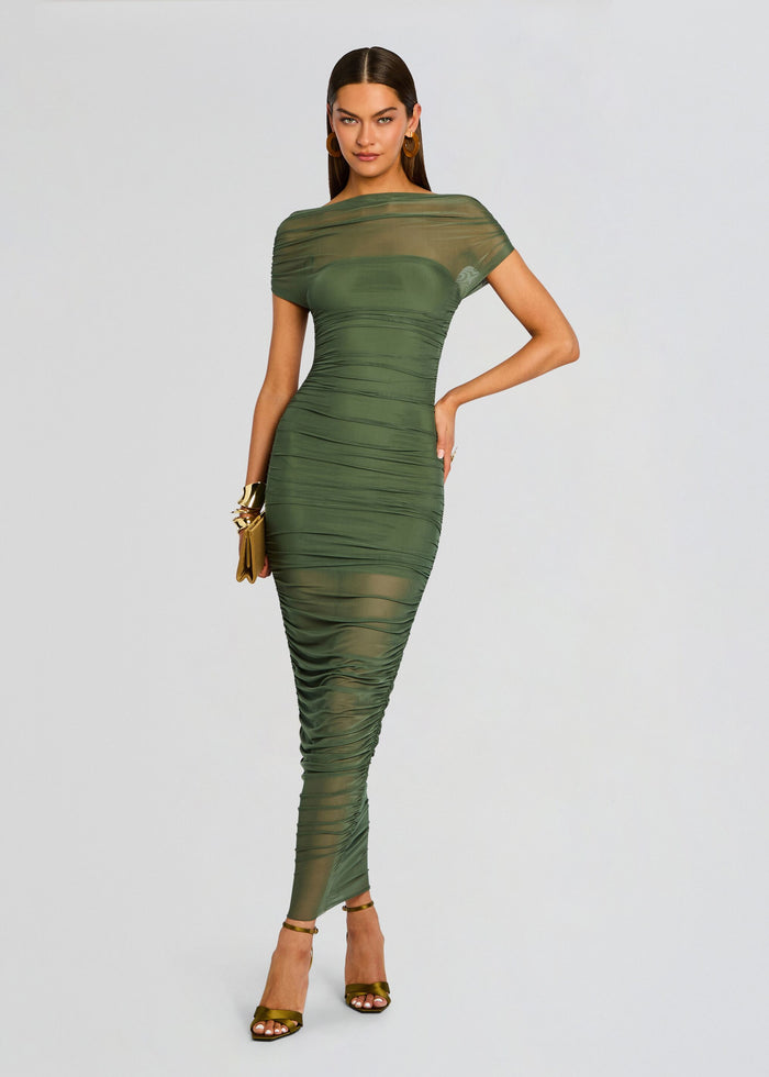 Ser.O.Ya Women's Noel Mesh Midi Dress - Green - Casual Dresses Ser.O.Ya Women's Noel Mesh Midi Dress - Green - Casual Dresses