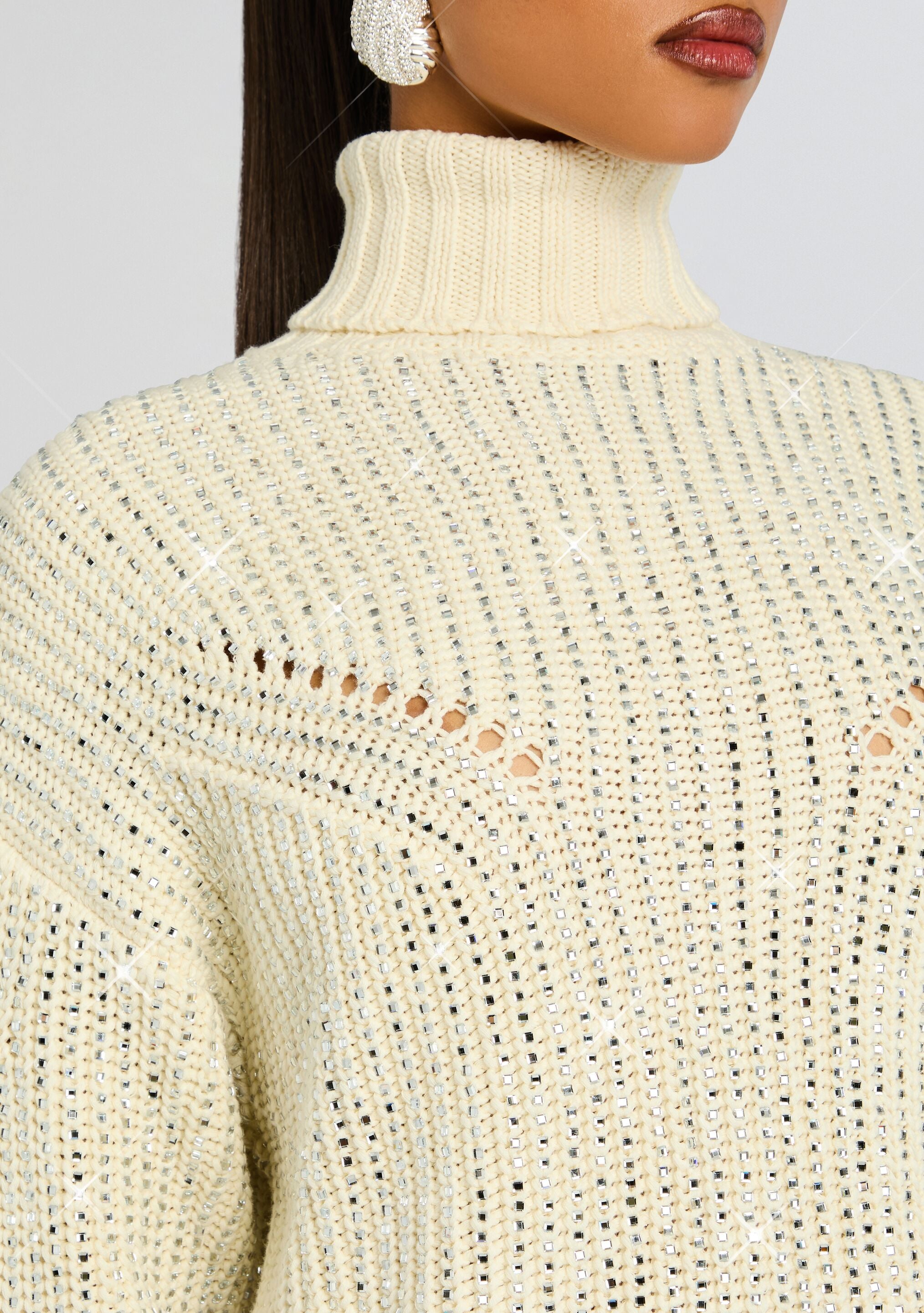 トップス Stone  High Neck Knit Camden Embellished Sweater – Retrofete