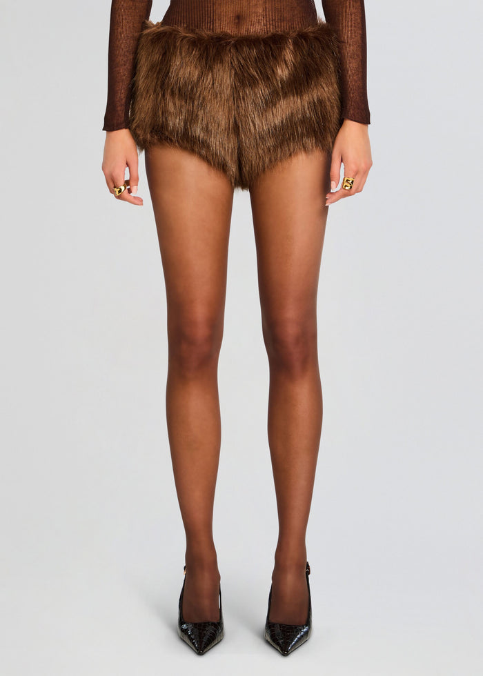 Arista Faux Fur Shorts media 1 of 5