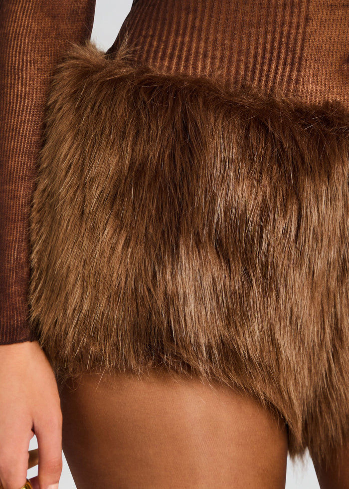 Arista Faux Fur Shorts media 2 of 5