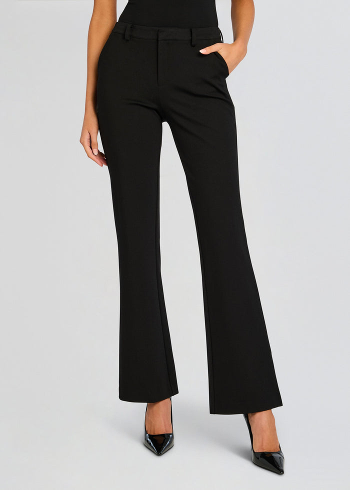 Kristen Perfect Work Trouser black tailored wide-leg pants with belt loops. media 1 of 6